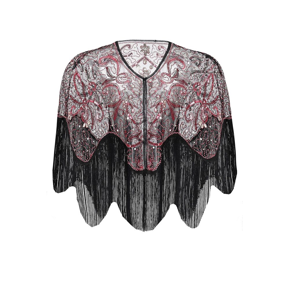 6332 1920s Shawl Wraps Gatsby Beaded Evening Cape Bridal For